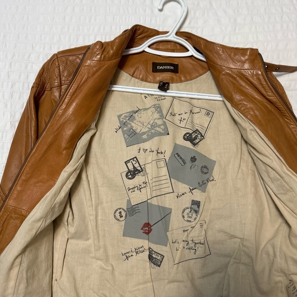 Danier Ladies Brown Vintage Leather Jacket - Picture 5 of 5